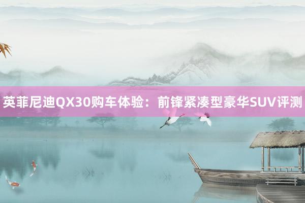 英菲尼迪QX30购车体验：前锋紧凑型豪华SUV评测